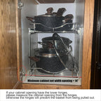 DINDON 2 Tier Pull Out Cabinet Organizer (14" W X 18" D), Double Tier Wire Basket Slide Out Shelf Storage for Kitchen Base Cabinet Organization for Kitchen, Pantry, Bathroom, Chrome