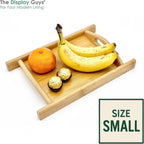 Natural Bamboo Serving Tray w/Handles (Medium) - Decorative Platter for Food, Breakfast, Wooden Coffee Table, Ottoman, Couch, Picnic by The Display Guys