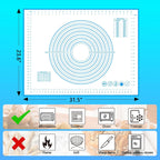 UBeesize Oversize Silicone Baking Mat, 23.6x31.5 Inch Non Stick Pastry Mat with Measurements, XXL Large Nonslip Counter Mat, Fondant/Pie Crust Mat for Making Cookies Macarons Bread Baking Supplies