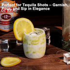 Handcrafted Natural Jade Shot Glasses – Set of 2 | 1.8 oz Whiskey, Espresso & Tequila Cups in Unique Drum Shape, Oriental Inspired Luxury Gift for Men & Whiskey Lovers