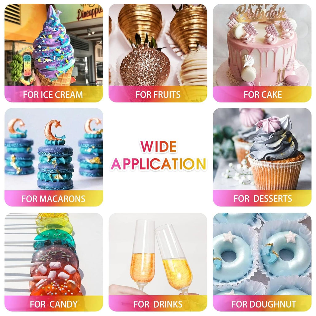 Iridescent Edible Glitter Spray - 22g Edible Luster Dust Metallic Food Grade Glitter for Drinks, Cake Decorating, Baking - Food Coloring Powder Shimmer for Cocktail, Icing, Candy