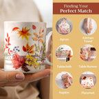 Maison d' Hermine Coffee Mug with Handles Fine Bone China Mugs Pack of One Tea Cups for Hot Beverages Cappuccino Latte Home Restaurant Office Perfect for Gift (Amarante - Charmille, 15 Ounce)