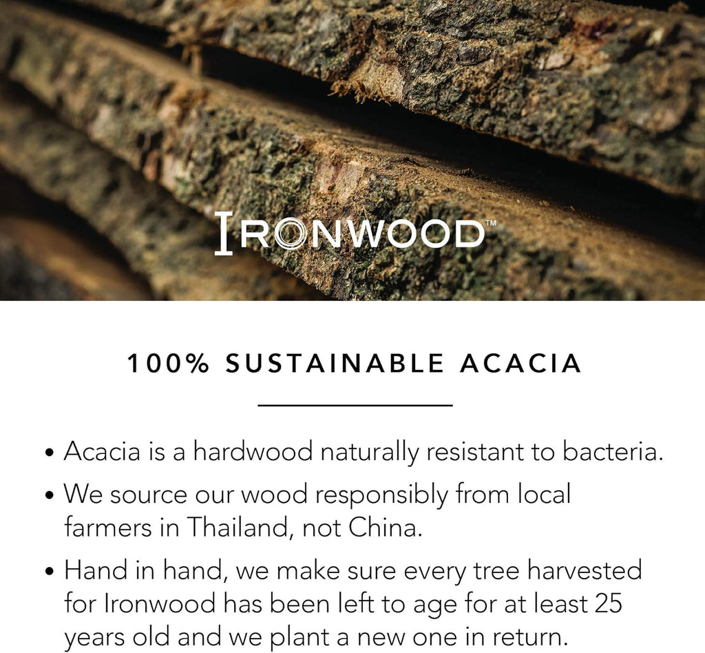 Ironwood Gourmet Oslo End Grain Utility Cutting Board, 14 x 16 Inches, Natural Acacia Wood