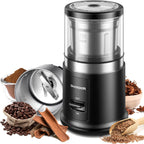 SHARDOR One Touch Coffee Grinder Electric, Spice, Herb, For Coffee Bean Spices and Seeds with 1 Removable Stainless Steel Bowl, Dry Grinder, Black