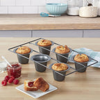 Chicago Metallic 6-Cup Popover Pan, Heavyweight Aluminized Steel with Nonstick Coating, Ideal for Yorkshire Pudding, Muffins, and Popovers