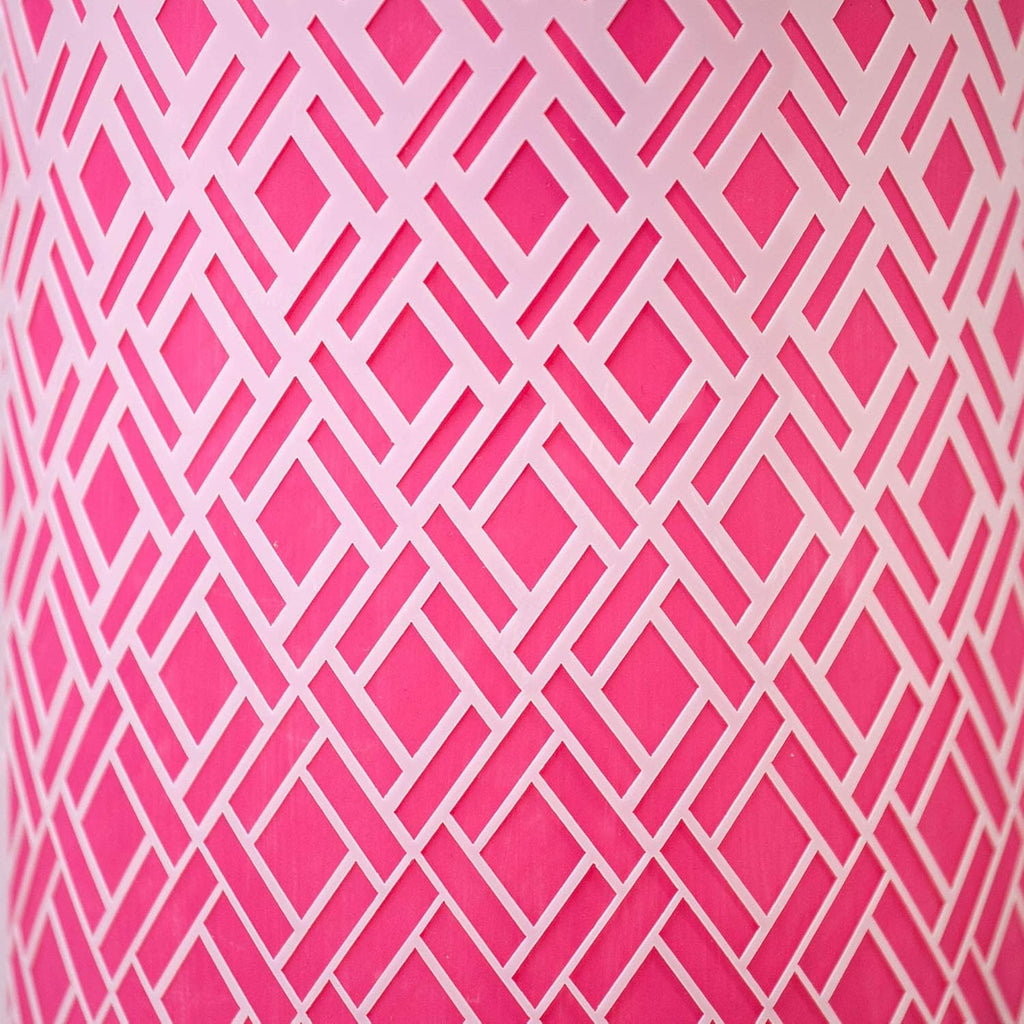 Cake Baking Stencil - Seamless Delicate Pattern for Decorating Tall Double Barrel Cake to Use with Buttercream, Royal Icing, Ganache, Paint, Airbrush (RHOMBA)