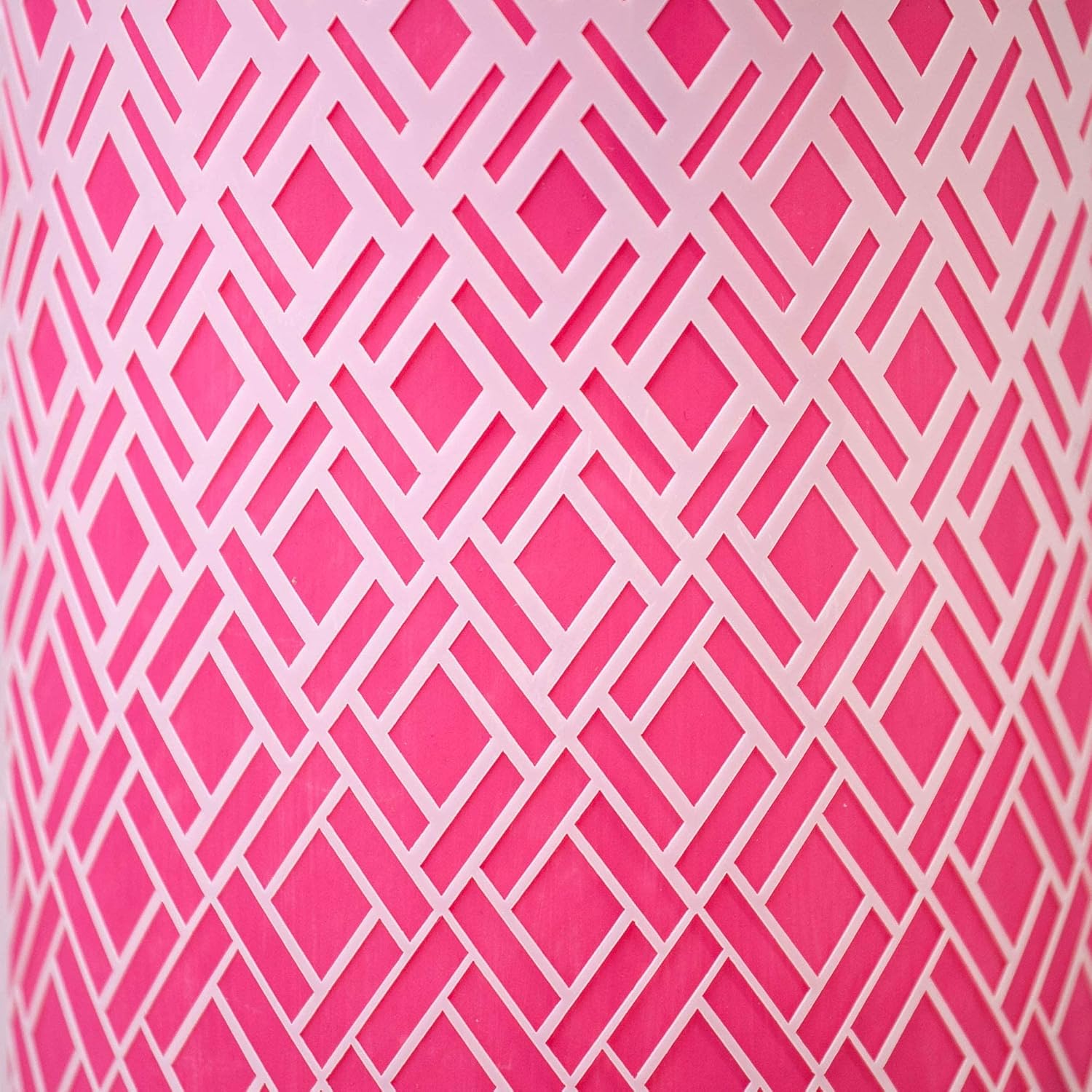 Cake Baking Stencil - Seamless Delicate Pattern for Decorating Tall Double Barrel Cake to Use with Buttercream, Royal Icing, Ganache, Paint, Airbrush (RHOMBA)