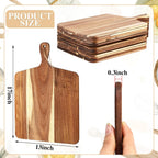 Patelai 12 Packs Wooden Cutting Board Set with Handles Large Kitchen Serving Plain Chopping Board Bulk Gifts for Mom for Vegetables Meat Pizza Cheese Fruit Bread(Acacia Wood,17 x 13 Inch)