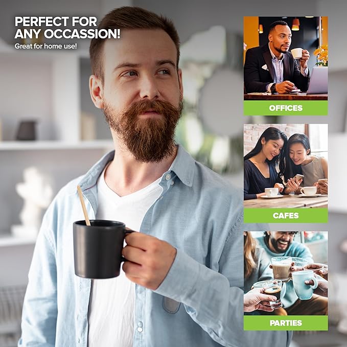 1000 Count Wooden Coffee Stir Sticks, Bulk Wood Stirrers for Coffee and Tea, Disposable Drink Stirrers for Hot Drinks, 7.5 Inch Wooden Coffee Stirrers for Home, No Plastic Stir Sticks