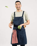 Caldo Crossback Kitchen Apron for Cooking (Navy)