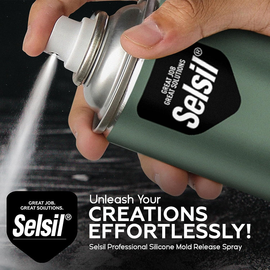 SELSIL Silicone Mold Release Aerosol Spray (2 x 13.5 fl oz) Professional Resin Mold Releaser, Non-Stick, Fast-Drying & Easy Mold Removal, (Pack of 2)