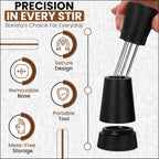 WDT Espresso Tool – Premium 0.35mm Needle Coffee Stirrer for Baristas | Precision Espresso Distribution Tool for Better Extraction with Extra 10 Needles | Matt Black