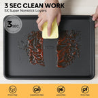 Cookie Sheet for Baking, Ceramic Quarter Baking Sheet Pan, Thicker Carbon Steel Baking Sheet Non Stick, 12.8 x 9 Inch Baking Tray for Oven