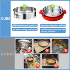 4, 7, 9 Inches Springform Pan Set - 304 Stainless Steel Nonstick Springform Cake Pan Set with Removable Bottom, 10 Inch Leakproof Silicone Cheesecake Pan Protector with 60 Pcs Parchment Paper