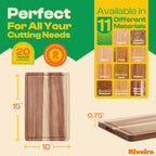 Riveira Acacia Wood Cutting Board – Gourmet Acacia Grandeur: 15 x 10 Wooden Cutting Board – Natural Wooden Cutting Boards For Kitchen Decorative – Innovative Juice Grooves Acacia Wooden Chopping Board