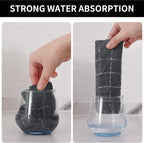 Homaxy 100% Cotton Terry Kitchen Towels(Grey, 13 x 28 inches), Checkered Designed, Soft and Super Absorbent Dish Towels, 8 Pack