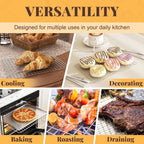 Cooling Racks for Cooking and Baking - 2 PCS 10" x 15" Grid Wire Baking Rack for Oven Cooking, Baking, Grilling, Roasting -Dishwasher Safe Bacon Rack- Fits Jelly Roll Cookie Sheet Pan