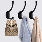 IBosins 12 Pack Black Coat Hooks Wall Mounted with 24 Screws Retro Double Hooks Utility Black Hooks for Coat, Scarf, Bag, Towel, Key, Cap, Cup, Hat