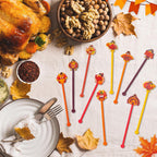 30 Pcs Thanksgiving Drink Stirrers Acrylic Turkey Coffee Stirrers Swizzle Sticks Fall Cocktail Swizzle Sticks Mixers for Thanksgiving Autumn Party Tea Coffee Bar Supplies