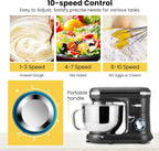VIVOHOME Stand Mixer, 660W 10 Speed 6 Quart Tilt-Head Kitchen Electric Food Mixer with Beater, Dough Hook, Wire Whip and Egg Separator, Black