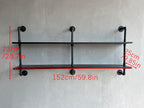 Industrial Pipe Shelf Shelving Bookcase, Wall Mounted Rustic Bookshelf, Floating Bookshelves for Wall,Retro Wood Metal Pipe Industrial Shelves for Living Room