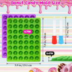 5 Pack Gummy Rings Candy Molds Silicone Round Mini Donut Mold with 2 Dropper,Non-Stick Food Grade Mold for Hard Candies, Chocolate, Ice Cube
