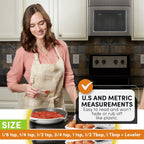 Spring Chef Stainless Steel Measuring Spoons Set of 8 with Leveler, Metal Teaspoon & Tablespoon Measuring Spoons for Dry & Liquid Ingredients, Fits in Spice Jars - Kitchen Gadgets For Baking & Cooking