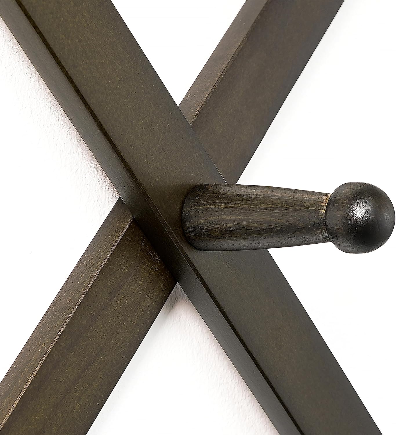 Dseap Accordion Wall Hanger:16'' High Wooden Wall Expandable Coat Rack,Hat Rack Holder,Accordion Hook for Baseball Caps,Coats,20 Peg Hooks,Dark Walnut