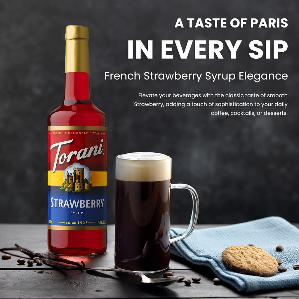 Raspberry, Strawberry, Peach Syrup - Fruit Flavors For Italian Soda Flavoring - 3 Pack with 3 Jimoco Pump Dispensers