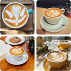 Dandat 4 Pcs Milk Frothing Pitcher Espresso Steaming Pitchers 12 Oz Stainless Steel Milk Steamer Cup Frother Jug for Espresso, Latte Art, Chai Cappuccino Hot Chocolate