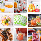 88OZ Glass pitcher with lid and Spout，High Heat Resistance Pitcher water jug for Hot/Cold Water & Iced Tea Wine Coffee Milk and Juice Beverage Carafe with Ice Tray (2.6L)