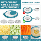 TeamFar Mixing Bowls, 3PCS Stainless Steel Serving Salad Bowls with Lids & 3 Graters, For Kitchen Mixing/Baking/Storing/Prepping, Visible & Airtight, Easy Clean - 4.5/3 / 1.5 QT, Dark Blue