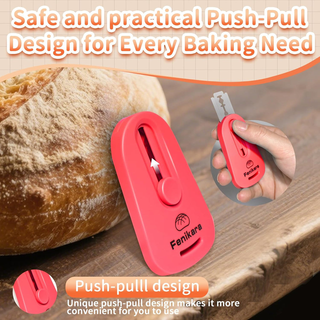 2PCS Upgraded Magnetic Sourdough Scoring Tool & Versatile Bread Scoring Tool- Professional Bread Lame for Sourdough Bread baking & Bread Making Tools - Scoring Patterns booklet & Razor Blades