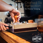 Espresso Tamping Station - Portafilter Holder (72mm) - Acacia & Mango Wood Espresso Station & Tool Organizer - Essential Accessories for Baristas