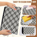 Black and White Checkered Flower Dish Drying Mat for Kitchen Counter Absorbent Coffee Bar Mat with Hide Stain Rubber Backed Coffee Maker Espresso Machine Cafe Table Accessories 11.8 x 19.7 Inch