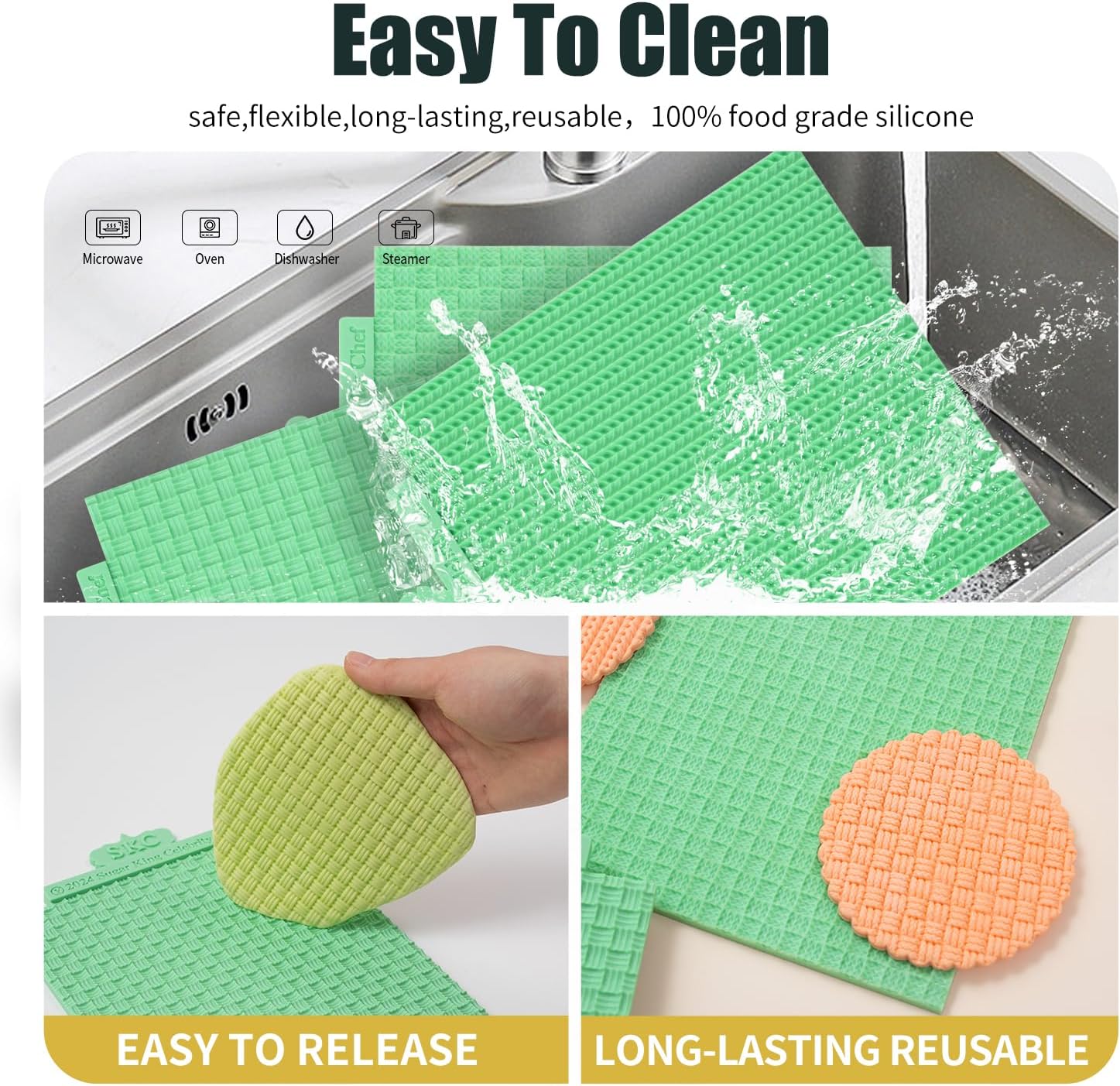 KALAIEN Sweater Texture Fondant Impression Mats Knit Fondant Embosser Texture Mats for Clay Cake Decorating Fondant Molds Set of 3