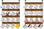 Rustic Wood Coffee Mug Rack - Wall Mount Cup Holder Shelf Storage for Kitchen, Home, Bar, Office (4 Pack, Holds 32 Mugs)