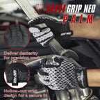 HANDLANDY Mens Work Gloves Touch screen, Utility Mechanic Gloves, Flexible Breathable Fit- Padded Knuckles & Palm