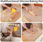 Dough Mat for Counter, 27.6x19.7 Inch Large Silicone Baking Pastry Mats for Rolling Dough, Thickened Non-Slip Non-Stick Heat Resistant Fondant Pizza Cookies Mat, with Measurements