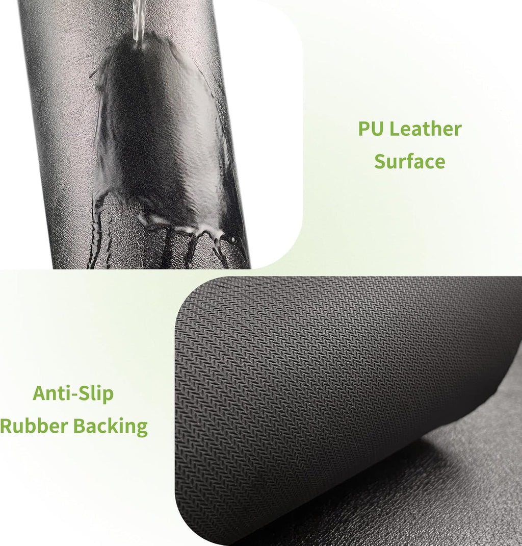 Matace Designer Coffee Bar Mat, Large 16 x 24 Inches, Rubber Backing, Absorbent Coffee Maker Mats for Dish Drying, Kitchen Countertop, Heat Resistant, Solid Black