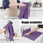 Homaxy Premium Kitchen Towels(18”x 28”, 12 Pack), Large Cotton Kitchen Hand Towels, Flat and Terry Dish Towels, 380 GSM Highly Absorbent Tea Towel Set with Hanging Loop, Purple