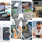 JDL ESD Work Gloves, Anti-Static Gloves for PC Building, 36 pairs, Computer Installation & Repair, High Resistance Carbon Fiber Gloves, Medium