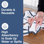 All-Clad Checked Kitchen Towel: Highly Absorbent, Super Soft Long Lasting - 100% Cotton, 17"x30" Tea Towel for Cleaning & Drying Dishes, Pans, Glassware, or Countertops, (1-Pack), Indigo