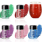 5 Colors Edible Glitter Set, Edible Glitter for Drinks, Luster Dust Shimmer Powder for Cakes, Cocktails, Beverages, Strawberries, Cookies, Candies, Fondant, Easter Eggs(5g/Bottle)