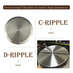 The Force Tamper Automatic Impact Adjustable Constant Pressure and Autoleveling Coffee Tamper Black Mirror Jellyfish AL Handle Set Pro (C-Ripple Distribute Set, 58.35mm)