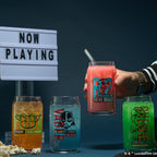 JoyJolt Star Wars Now Playing Collection Tumblers, 16.9oz Classic Can Shape Glass Tumbler Set of 4 w/Glass Straws