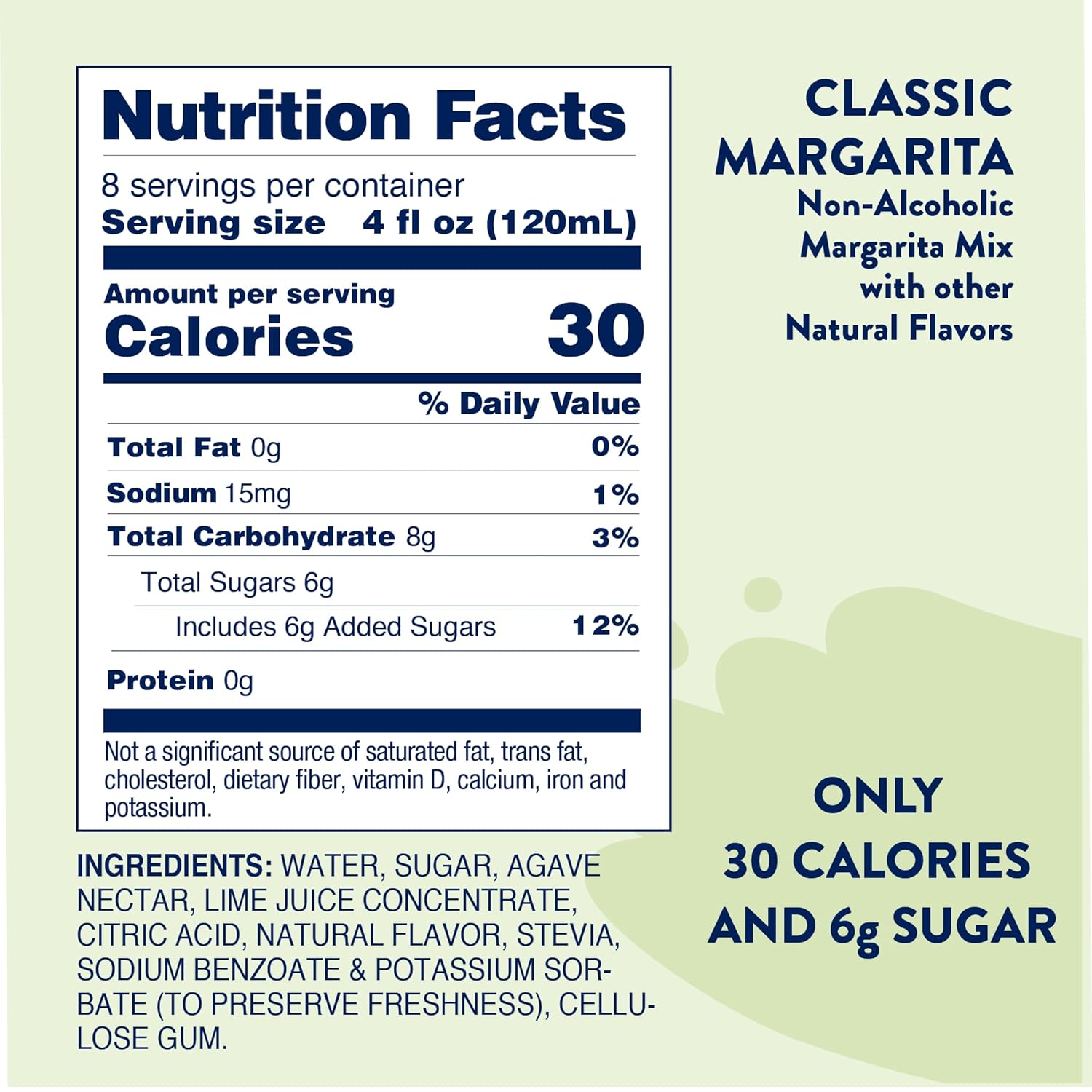 Jordan's Skinny Syrups Sugar Free Syrup, Naturally Sweetened Original Margarita Mix, 32 oz, Low Calorie Flavoring, Protein Shake, Cocktail & More, Gluten Free, Keto Friendly