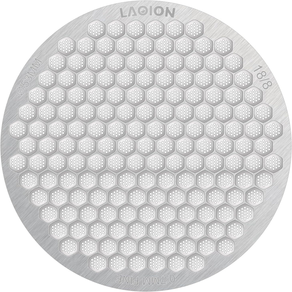 53.3mm Espresso Puck Screen, Reusable Espresso Filter Screen, 0.7 mm Thick, Espresso Distribution Tool Fits for Breville 54mm Coffee Filters, Stainless Steel Espresso Machine Accessories