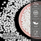 White Star Sprinkles for Cake Decorating, Edible Star Candy, 150g/5.29oz Mix Size, Baking Cake Decoration, Cupcake, Cookie, Holiday, Valentine's Day, Wedding Party, Christmas Supplies