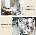 TeamFar Mixing Bowls, Stainless Steel Nesting Salad Bowls with Lids Set & 3 Grater Attachments, For Mixing/Serving/Storing, Non-toxic & Long-lasting, Size 4.6/3 / 1.5 QT, Colorful